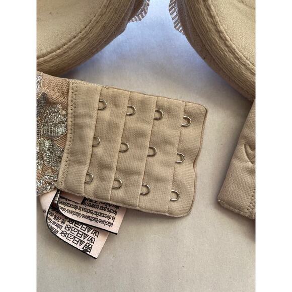 Victoria’s Secret Dream Angels Demi cup bra Womens Silver lace beige 34DDD - Picture 7 of 8